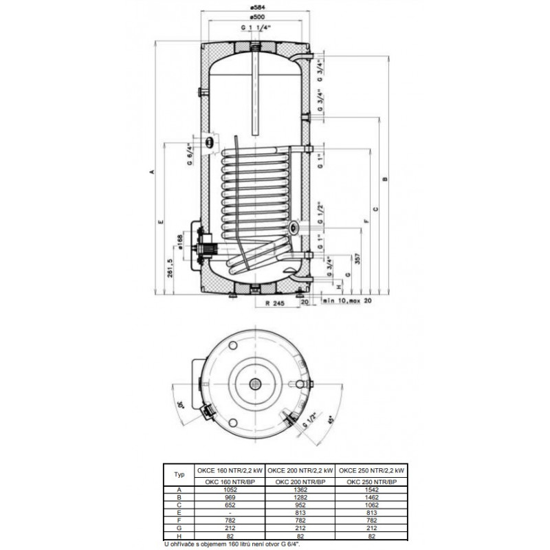 Kombinuotas vandens šildytuvas Dražice OKCE 200 NTR/2.2kW 208L | vandens-sildytuvai.lt