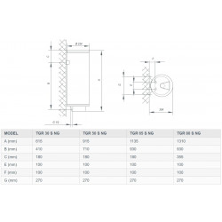 Gorenje TGR Super Slim 30 S 2.0kW 30L išmatavimai