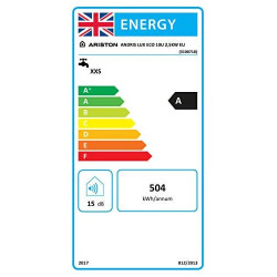 Ariston ANDRIS LUX ECO 10U po kriaukle 1.2kW 10L energetinis ženklinimas