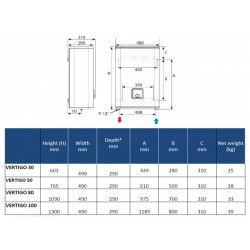 Atlantic Vertigo 30 1kW 25L matmenys