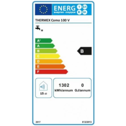 Thermex Como 100 V Smart Wi-Fi 2kW 100L boilerio energetinis ženklinimas