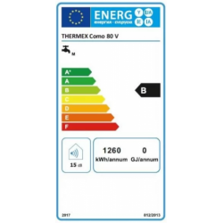 Thermex Como 80 V Smart Wi-Fi 2kW 80L  vandens šildytuvo energetinis ženklinimas