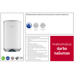 Ariston SHAPE ECO EVO 80 V 1.8kW 75L vandens šildytuvo specifikos