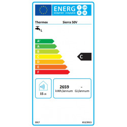 Thermex SIERRA 50V 1.5kW 80L energetinis ženklinimas