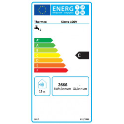 Thermex SIERRA 100V 1.5kW 80L energetinis ženklinimas