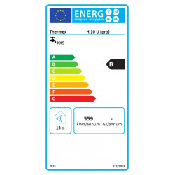 Thermex Hit 10-U Pro po kriaukle 1.5kW 10L energetinis ženklinimas