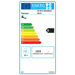 Thermex ID 50 V SHADOW Wi-Fi 2kW 42L vandens šildytuvo  energetinis ženklinimas