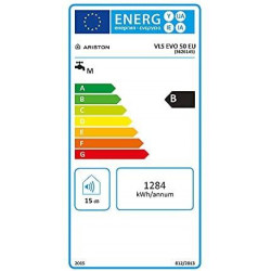 Ariston VELIS EVO 50 1.5+1kW 45L energetinis ženklinimas