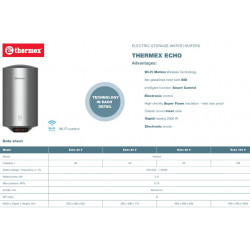 Thermex ECHO 100 V Wi-Fi 2kW 100L duomenys