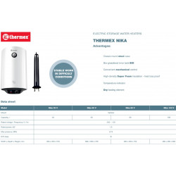 Thermex NIKA 50 V 1.5kW 50L duomenys