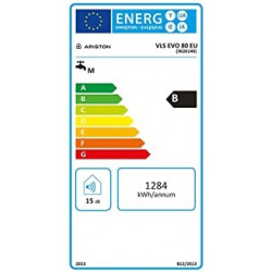 Ariston VELIS EVO 80 1.5+1kW 65L energetinis ženklinimas