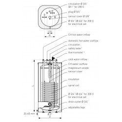 Galmet SGW(S) Vulcan Kombi pakabinamų netiesioginio šildymo vandens šildytuvų schema