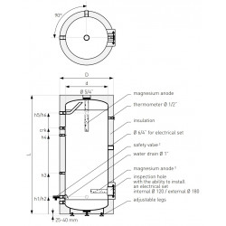 Galmet SG(S) Tower Acu talpų karštam buitiniam vandeniui schema