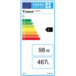 Galmet SG(B) 500 akumuliacinės talpos energijos efektyvumas