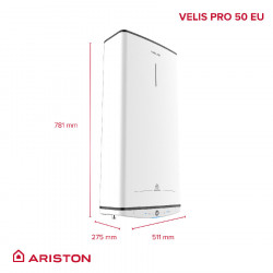 Ariston VELIS PRO 50 1.5+1.5kW 45L matmenys