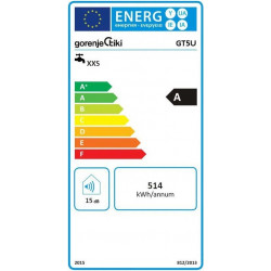 Gorenje GT 5 U elektrinio vandens šildytuvo po kriaukle energetinis efektyvumas