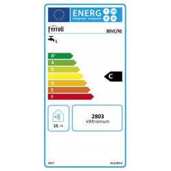 Ferroli Calypso 80 VE elektrinio vandens šildytuvo energijos klasė