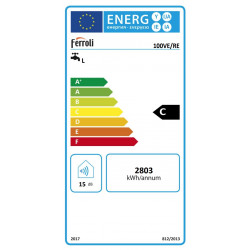 Ferroli Calypso 100 VE elektrinio vandens šildytuvo energijos klasė