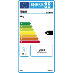 Ferroli Calypso MT 80 VE kombinuoto vandens šildytuvo energijos klasė