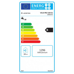 Ariston VELIS PRO DRY Wi-Fi 100 1.5+1.5kW 80L energetinis ženklinimas