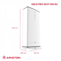 Ariston VELIS PRO DRY Wi-Fi 100 1.5+1.5kW 80L matmenys